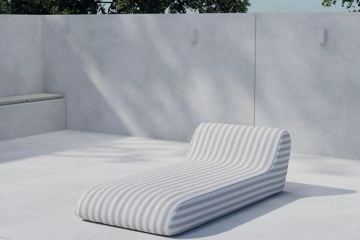 solstol redang utomhus - beige och vita ränder