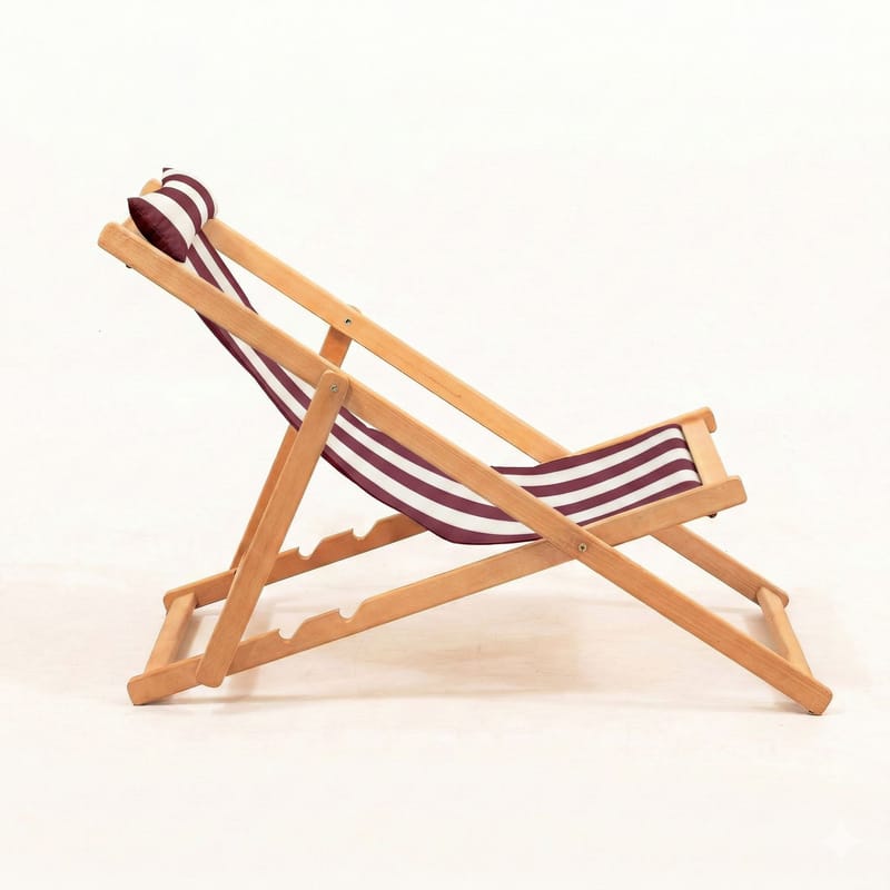 Romira Solsäng utomhus - Vinröd och vit - Utemöbler - Utestolar & fåtöljer - Solstol - Däckstol