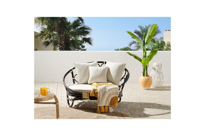 Solstol Rossano - Svart, beige - Utemöbler - Utestolar & fåtöljer - Utefåtöljer & loungefåtöljer