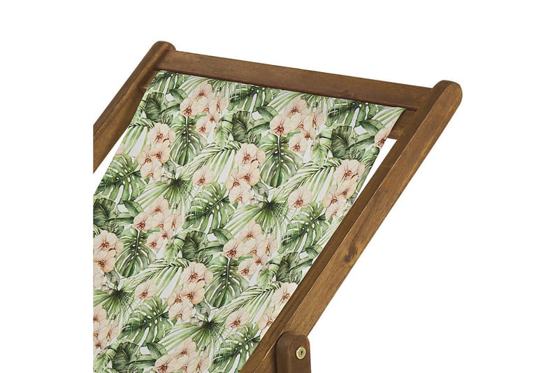 Solstol set om 2 Anzio - ljust trä/off-white blommigt mönster - Utemöbler - Utestolar & fåtöljer - Solstol