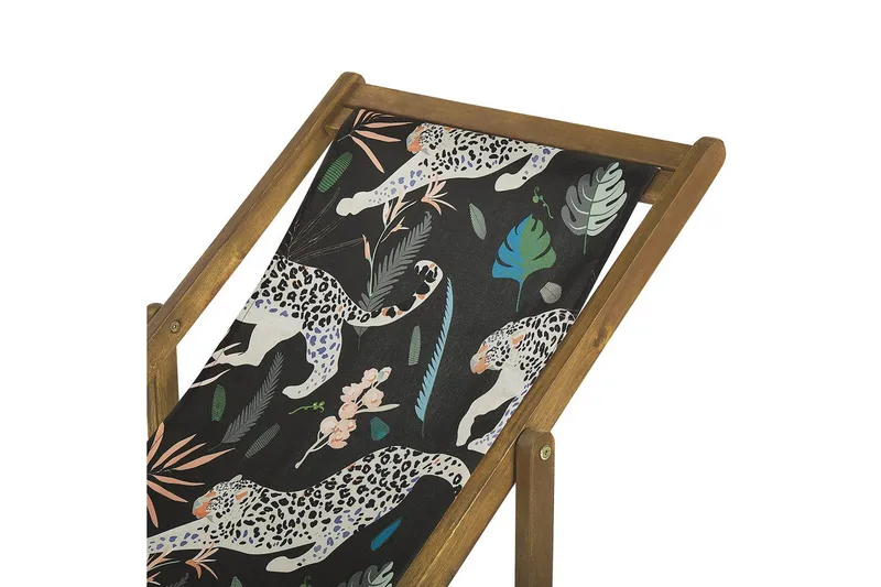 Solstol set om 2 Anzio - ljust trä/off-white djurmönster - Utemöbler - Utestolar & fåtöljer - Solstol