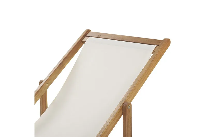 Solstol set om 2 Anzio - ljust trä/off-white pelikanmönster - Utemöbler - Utestolar & fåtöljer - Solstol