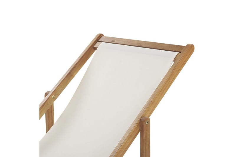 Solstol set om 2 Anzio - ljust trä/off-white pelikanmönster - Utemöbler - Utestolar & fåtöljer - Solstol