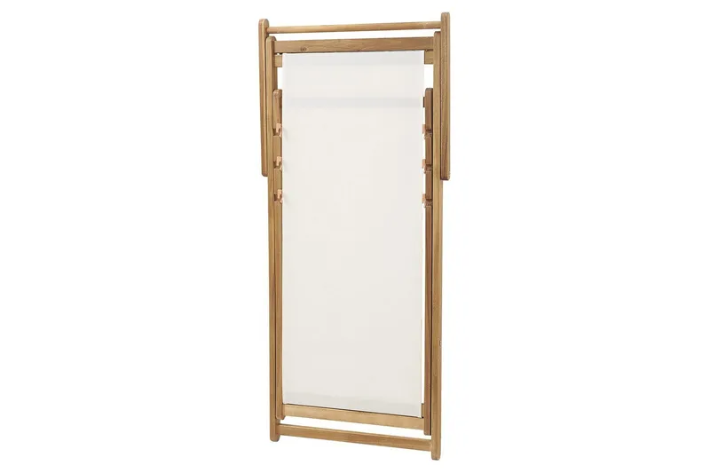 Solstol set om 2 Anzio - ljust trä/off-white/röd blommigt mönster - Utemöbler - Utestolar & fåtöljer - Solstol