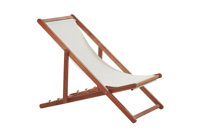 Solstol set om 2 Anzio - mörkt trä/off-white/ apelsinmönster - Utemöbler - Utestolar & fåtöljer - Solstol