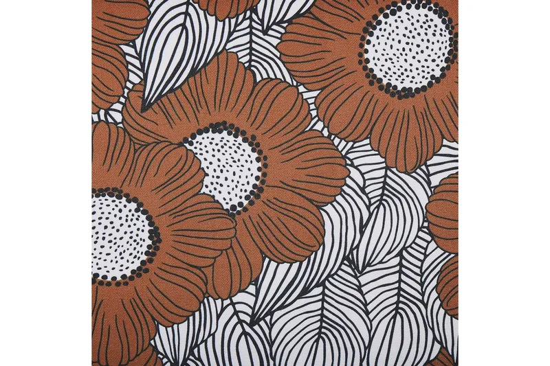 Solstol set om 2 Anzio - mörkt trä/off-white vallmomönster - Utemöbler - Utestolar & fåtöljer - Solstol