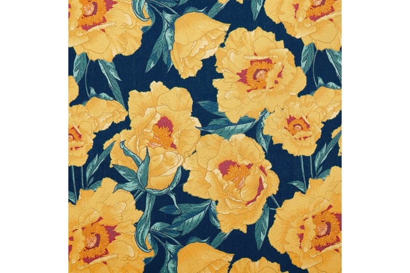 Solstol set om 2 Anzio - mörkt trä/off-white/guk blommigt mönster - Utemöbler - Utestolar & fåtöljer - Solstol