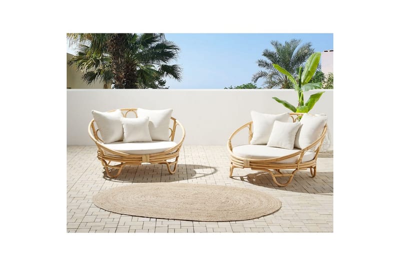 Solstol set om 2 Rossano - Naturligt, beige - Utemöbler - Utestolar & fåtöljer - Utefåtöljer & loungefåtöljer