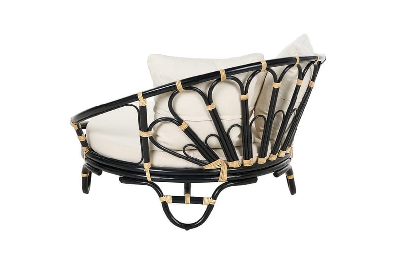 Solstol set om 2 Rossano - Svart, beige - Utemöbler - Utestolar & fåtöljer - Utefåtöljer & loungefåtöljer