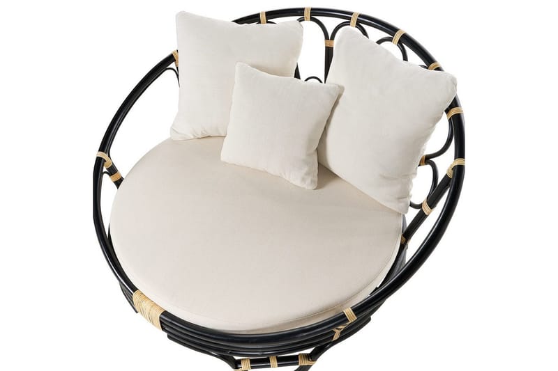 Solstol set om 2 Rossano - Svart, beige - Utemöbler - Utestolar & fåtöljer - Utefåtöljer & loungefåtöljer