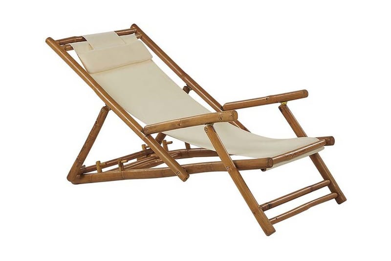 Solstol 2 st ljust trä/beige ATRANI - Trä/natur - Utemöbler - Utestolar & fåtöljer - Solstol
