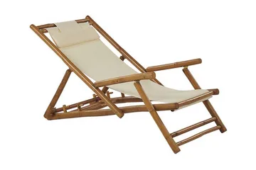 Solstol 2 st ljust trä/beige ATRANI - Trä/natur - Utemöbler - Utestolar & fåtöljer - Solstol