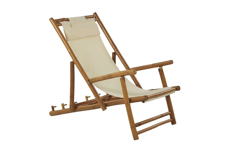 Solstol 2 st ljust trä/beige ATRANI - Trä/natur - Utemöbler - Utestolar & fåtöljer - Solstol