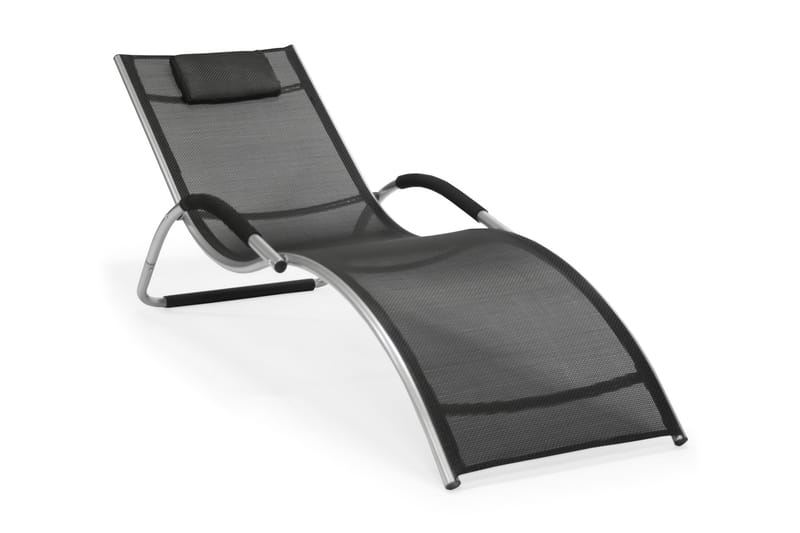 Solstol Brigo 177x65x73 cm Säte: Textilin Svart - Utemöbler - Utestolar & fåtöljer - Solstol
