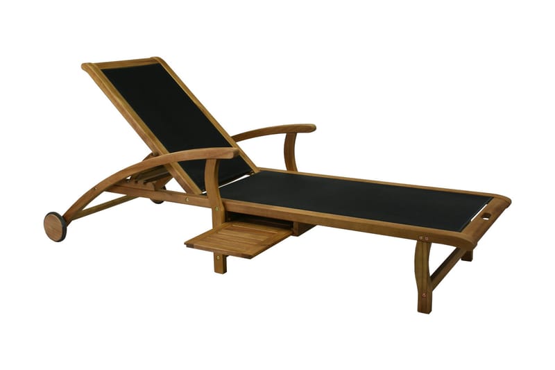 Solstol FRAMTID 200x755xH95cm svart Akacia - Utemöbler - Utestolar & fåtöljer - Solstol