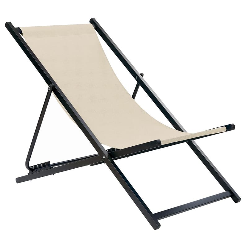 Solstol Locri Ii - Beige, svart - Utemöbler - Utestolar & fåtöljer - Solstol