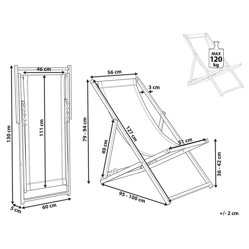 Solstol Locri Ii - Blå, Vit - Utemöbler - Utestolar & fåtöljer - Solstol