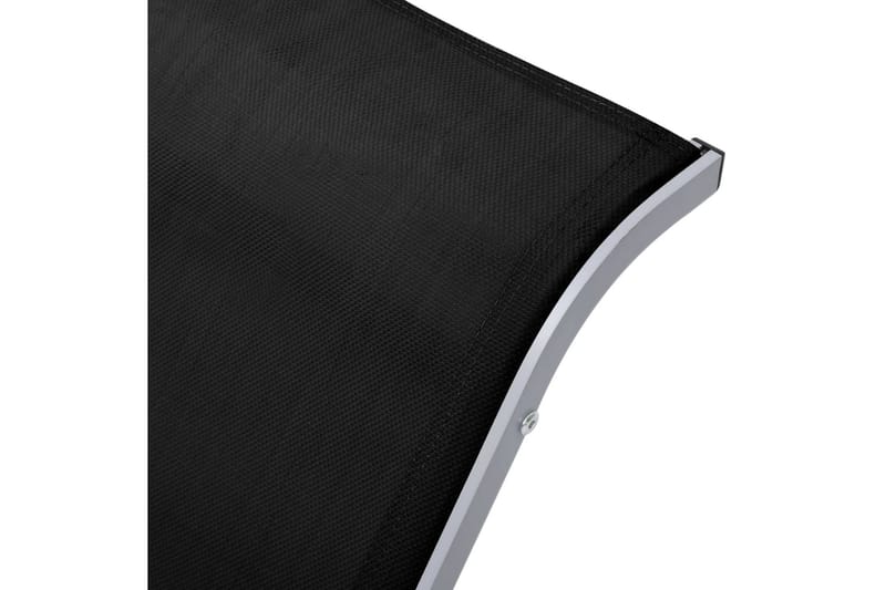 Solstol textilen och aluminium svart - Svart - Solstol