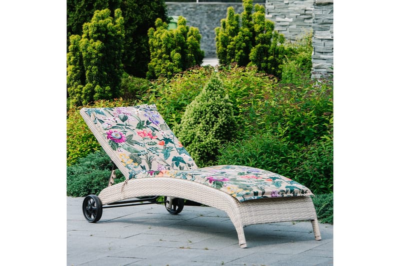 Solstol WICKER 73x196x99cm färg: beige - Beige - Utemöbler - Utestolar & fåtöljer - Solstol