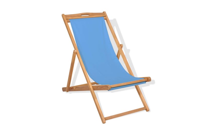 Strandstol teakträ 56x105x96 cm blå - Blå - Solstol