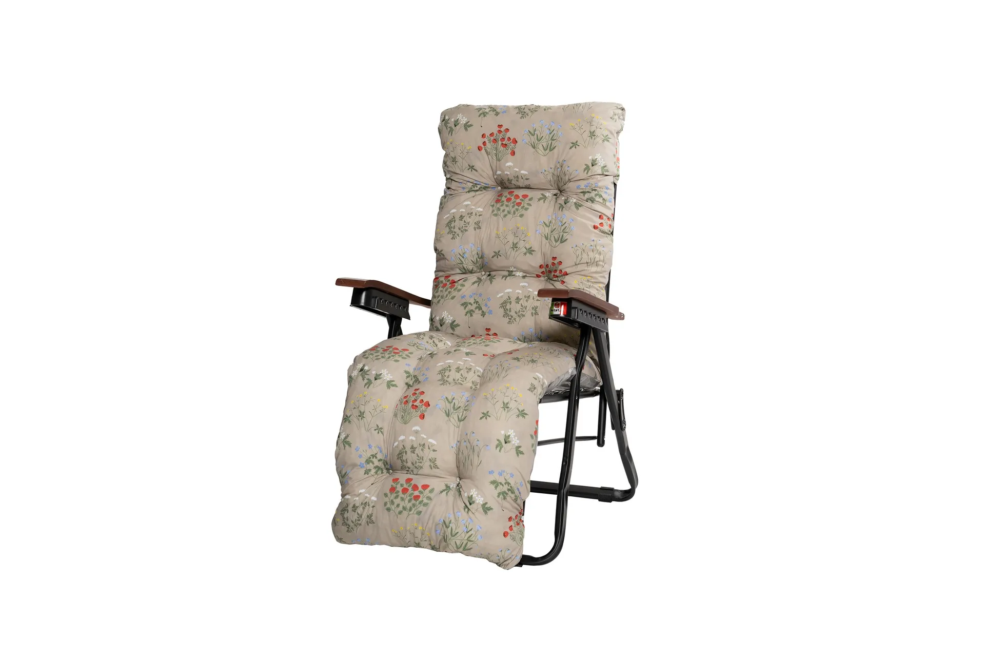 tourra baden baden stol med dyna - svart/blommig