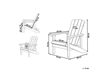Trädgårdsstol Adirondack - Grön, 75x88x88 cm - Utemöbler - Utestolar & fåtöljer - Solstol - Däckstol