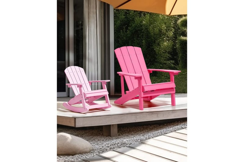 Trädgårdsstol Adirondack - Rosa, 75x88x88 cm - Utemöbler - Utestolar & fåtöljer - Solstol - Däckstol