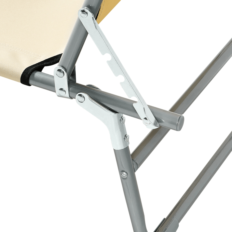 Solstol utomhus Foligno Stål - Beige/Silver - Utemöbler - Utestolar & fåtöljer - Solsängar & solvagnar