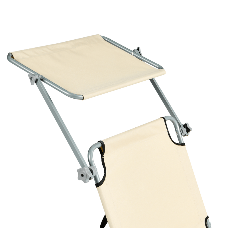 Solstol utomhus Foligno Stål - Beige/Silver - Utemöbler - Utestolar & fåtöljer - Solsängar & solvagnar