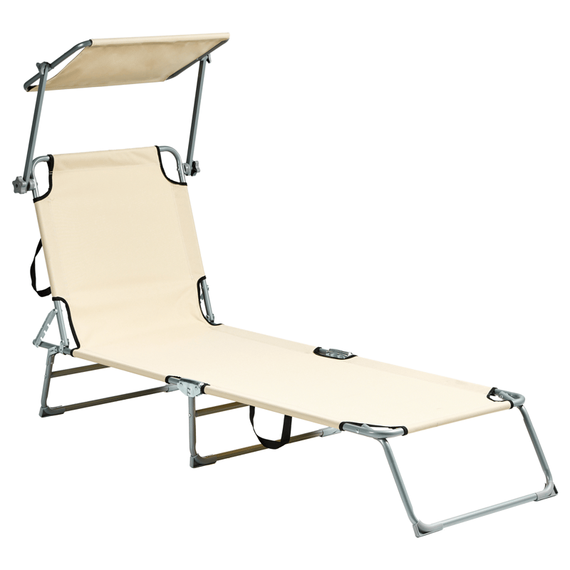 Solstol utomhus Foligno Stål - Beige/Silver - Utemöbler - Utestolar & fåtöljer - Solsängar & solvagnar