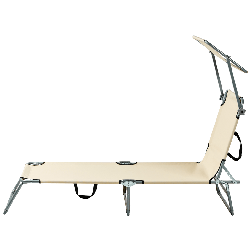 Solstol utomhus Foligno Stål - Beige/Silver - Utemöbler - Utestolar & fåtöljer - Solsängar & solvagnar