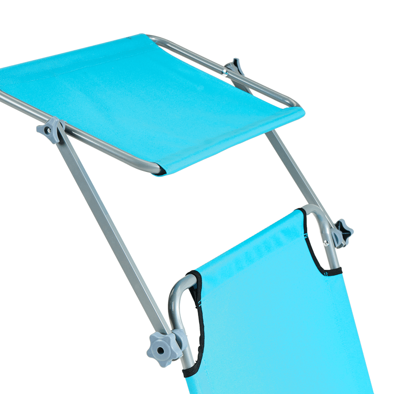 Solstol utomhus Foligno Stål - Blå/Silver - Utemöbler - Utestolar & fåtöljer - Solsängar & solvagnar