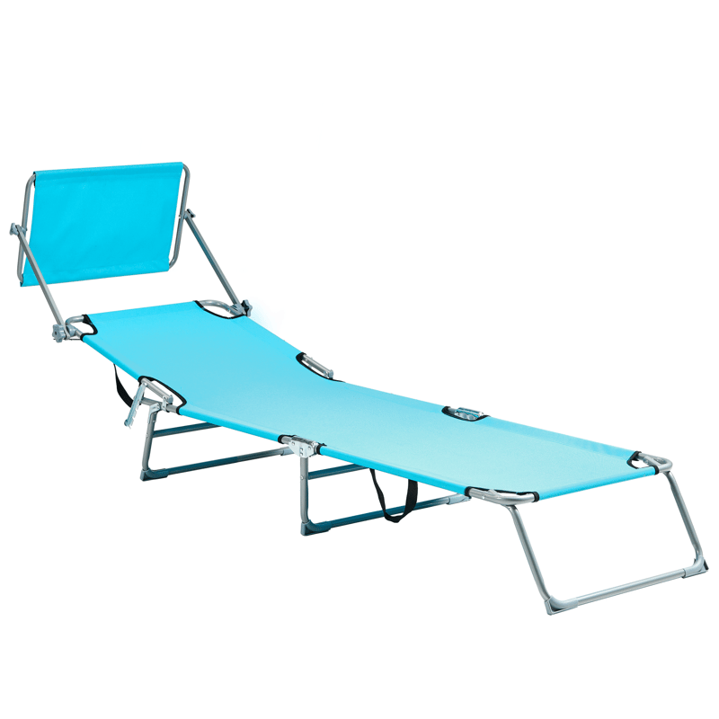 Solstol utomhus Foligno Stål - Blå/Silver - Utemöbler - Utestolar & fåtöljer - Solsängar & solvagnar