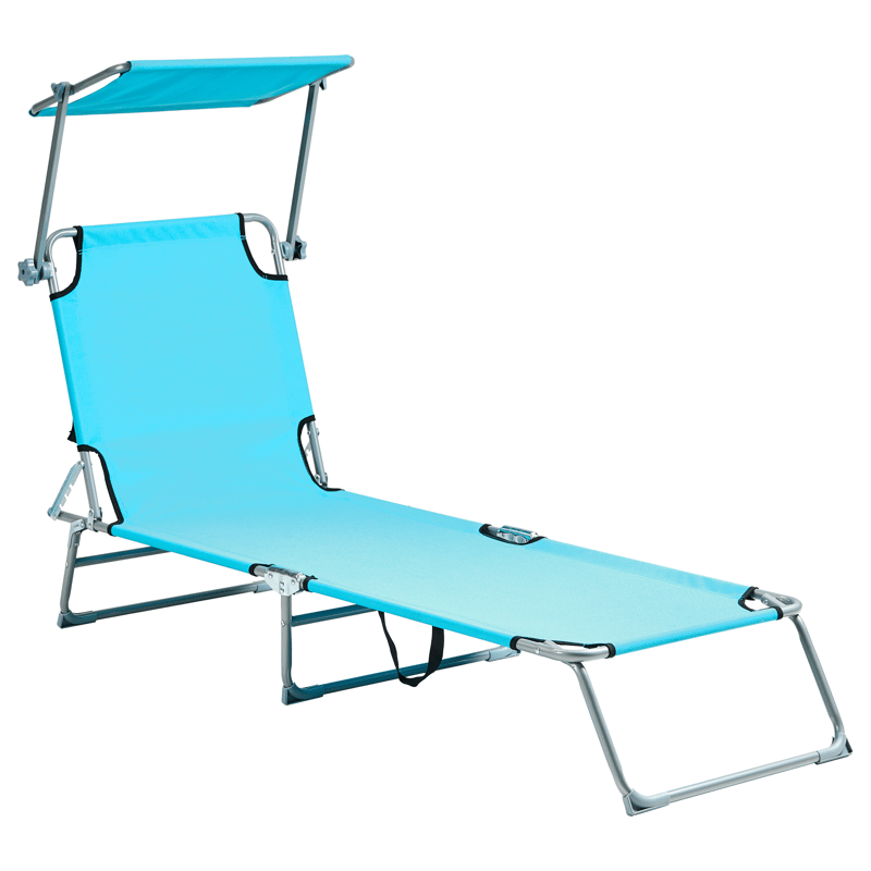 Solstol utomhus Foligno Stål - Blå/Silver - Utemöbler - Utestolar & fåtöljer - Solsängar & solvagnar