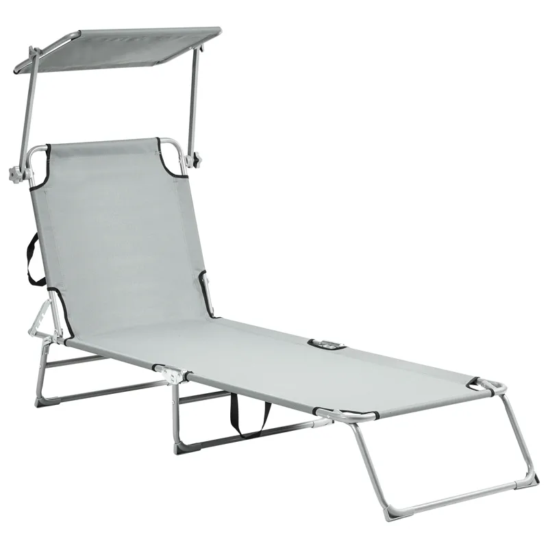 Solstol utomhus Foligno Stål - Grå/Silver - Utemöbler - Utestolar & fåtöljer - Solsängar & solvagnar