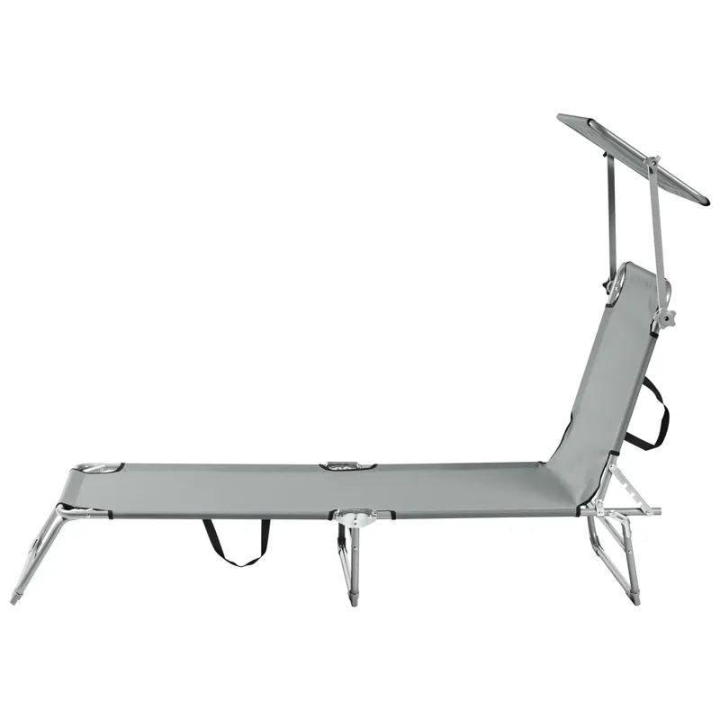 Solstol utomhus Foligno Stål - Grå/Silver - Utemöbler - Utestolar & fåtöljer - Solsängar & solvagnar