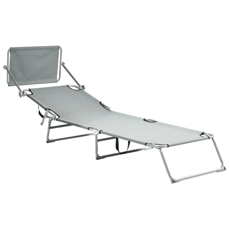 Solstol utomhus Foligno Stål - Grå/Silver - Utemöbler - Utestolar & fåtöljer - Solsängar & solvagnar