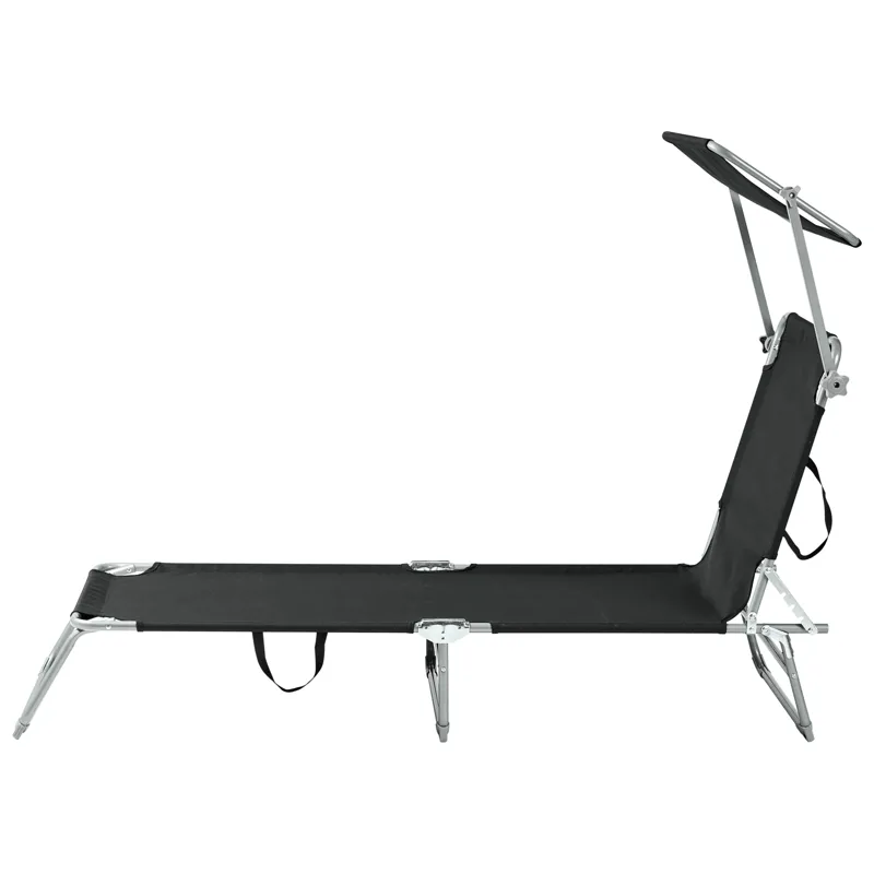 Solstol utomhus Foligno Stål - Svart/Silver - Utemöbler - Utestolar & fåtöljer - Solsängar & solvagnar