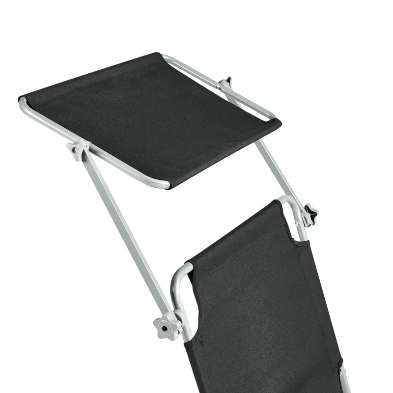 Solstol utomhus Foligno Stål - Svart/Silver - Utemöbler - Utestolar & fåtöljer - Solsängar & solvagnar