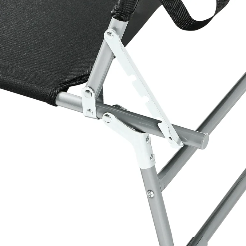 Solstol utomhus Foligno Stål - Svart/Silver - Utemöbler - Utestolar & fåtöljer - Solsängar & solvagnar