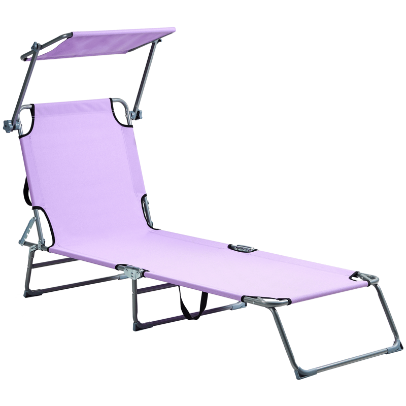 Solstol utomhus Foligno Stål - Violett/Silver - Utemöbler - Utestolar & fåtöljer - Solsängar & solvagnar