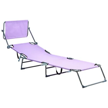 Solstol utomhus Foligno Stål - Violett/Silver - Utemöbler - Utestolar & fåtöljer - Solsängar & solvagnar