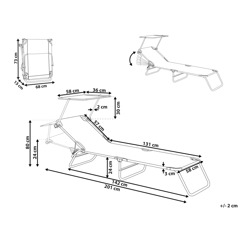 Solstol utomhus Foligno Stål - Violett/Silver - Utemöbler - Utestolar & fåtöljer - Solsängar & solvagnar