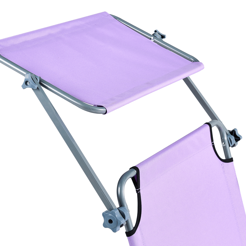 Solstol utomhus Foligno Stål - Violett/Silver - Utemöbler - Utestolar & fåtöljer - Solsängar & solvagnar