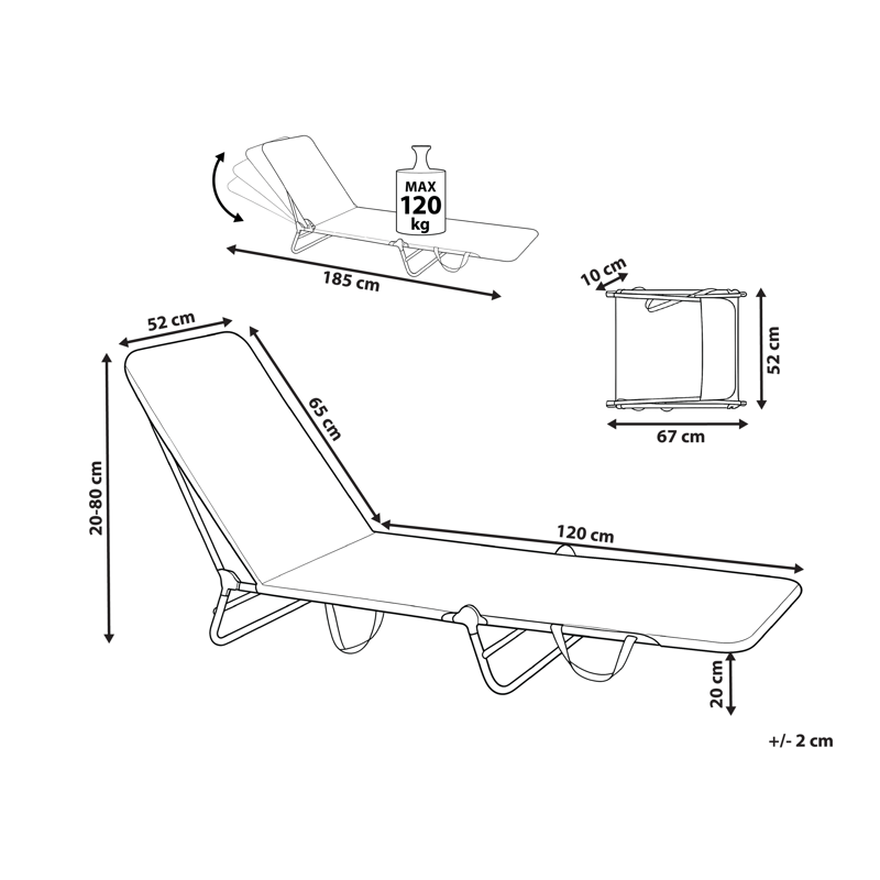 Solstol utomhus Kastoria - Beige/Vit - Utemöbler - Utestolar & fåtöljer - Solsängar & solvagnar
