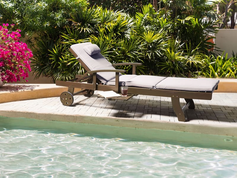 Solstol utomhus med Dyna Amantea Premium II Akaciaträ - Brun/Grå - Utemöbler - Utestolar & fåtöljer - Solsängar & solvagnar