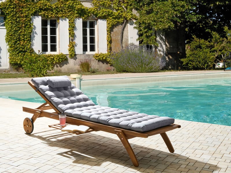 Solstol utomhus med Dyna Cesana Premium Akaciaträ - Brun/Grå - Utemöbler - Utestolar & fåtöljer - Solsängar & solvagnar