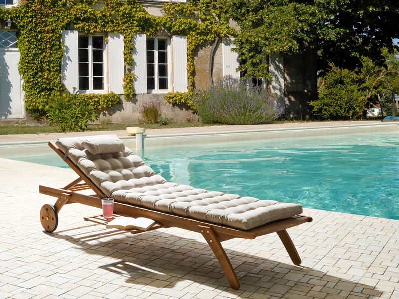 Solstol utomhus med Dyna Cesana Premium Akaciaträ - Brun/Beige - Utemöbler - Utestolar & fåtöljer - Solsängar & solvagnar