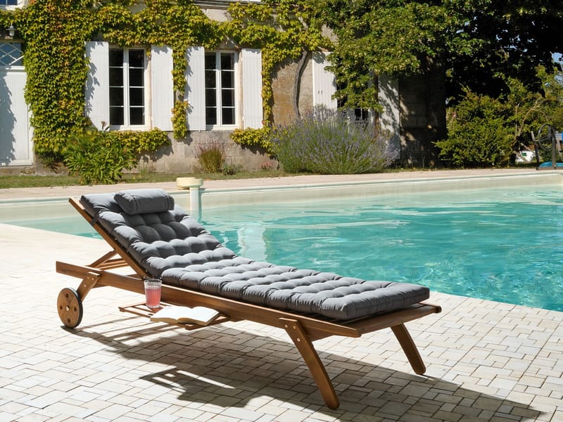 Solstol utomhus med Dyna Cesana Premium Akaciaträ - Brun/Grå - Utemöbler - Utestolar & fåtöljer - Solsängar & solvagnar