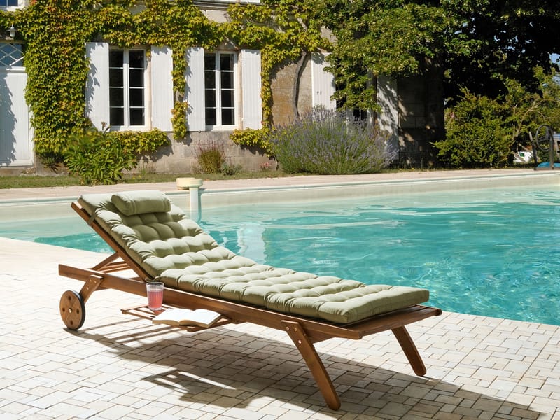 Solstol utomhus med Dyna Cesana Premium Akaciaträ - Brun/Grön - Utemöbler - Utestolar & fåtöljer - Solsängar & solvagnar